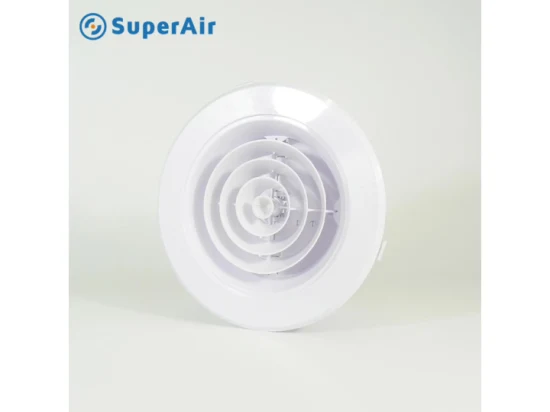 Rejilla de ventilación de sofito de pared circular de resina de plástico de 4 in en color blanco