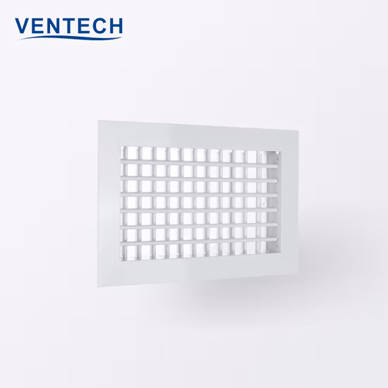 Rejilla fija de ventilación de aire de doble deflexión de retorno de techo de plástico de PVC HVAC de suministro